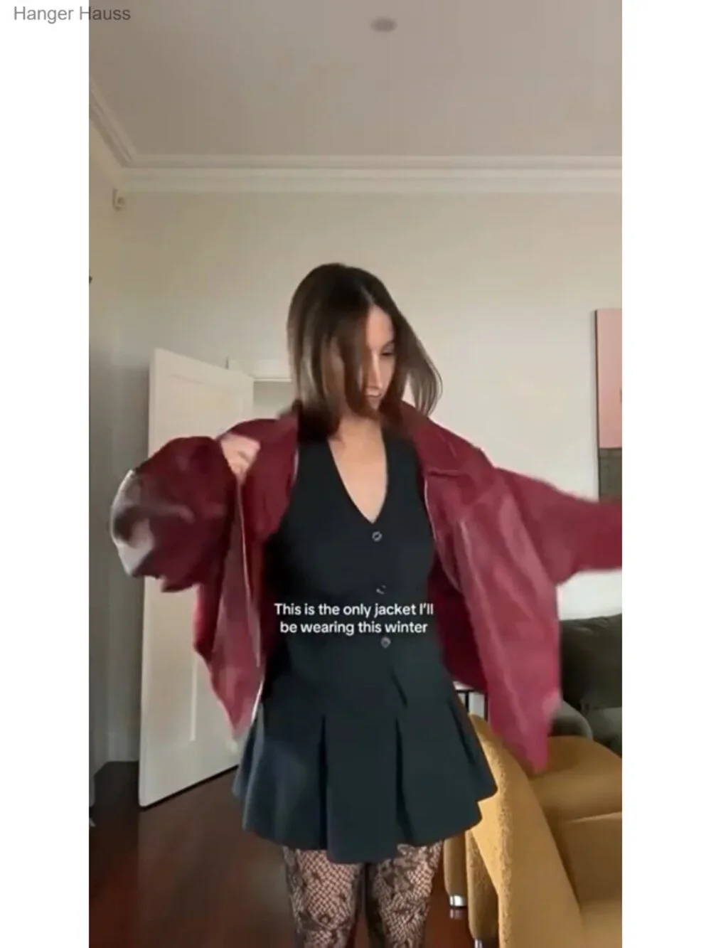 Women's Faux Leather Motorcycle Jacket Oversized Zip Up Winter Coat Outerwear